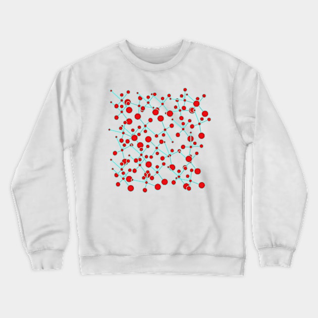 red and teal dot design Crewneck Sweatshirt by pauloneill-art